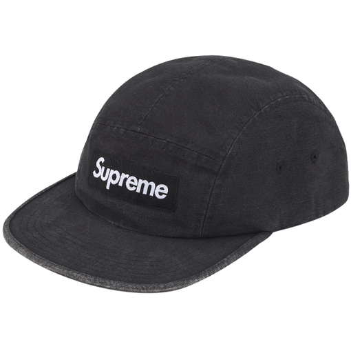 Boné Supreme SS26 "Canvas Camp Cap" Preto