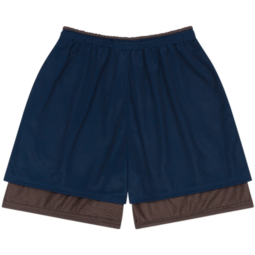 Shorts Denim Tears ADG Double Layer Mesh "Navy/Brown" Azul Marinho/Marrom