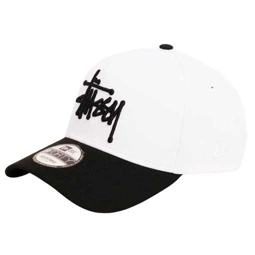 Boné Stussy New Era 9Forty Basic Snapback "White/Black" Branco/Preto