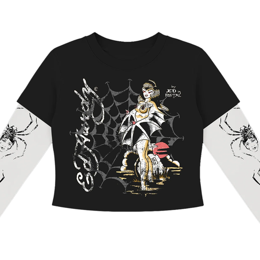 Camiseta Manga Longa Ed Hardy x Matue Tarantula Feminino "Black" Preto