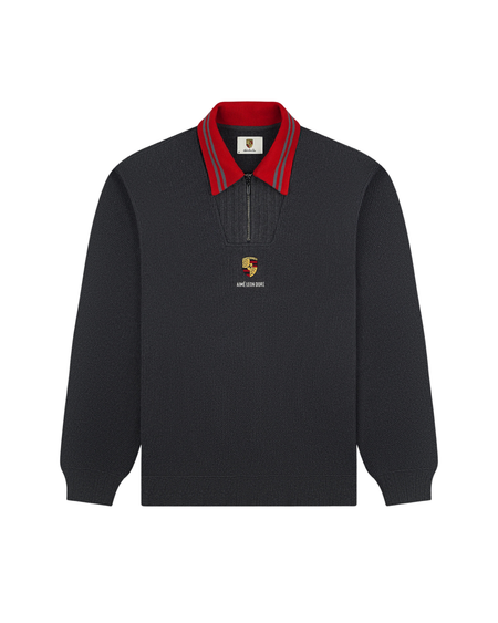 Suéter Aimé Leon Dore x Porsche Collar Quarter Zip Pullover "Charcoal" Preto/Chumbo