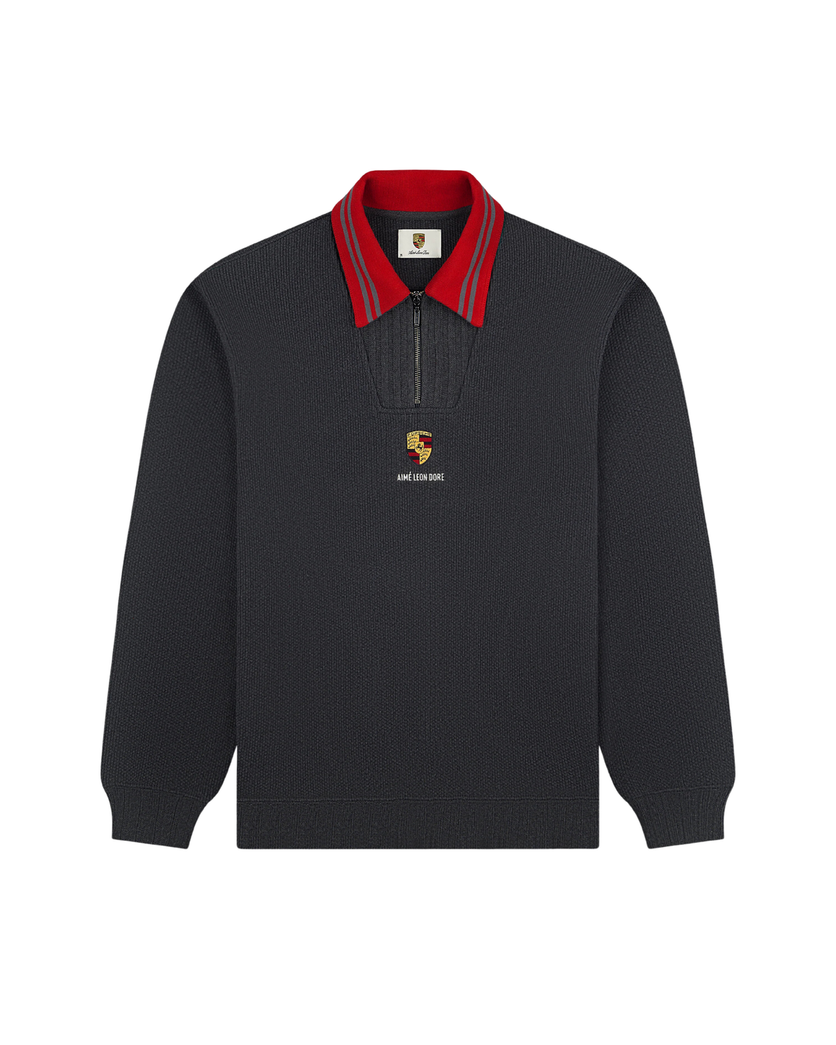 Suéter Aimé Leon Dore x Porsche Collar Quarter Zip Pullover "Charcoal" Preto/Chumbo