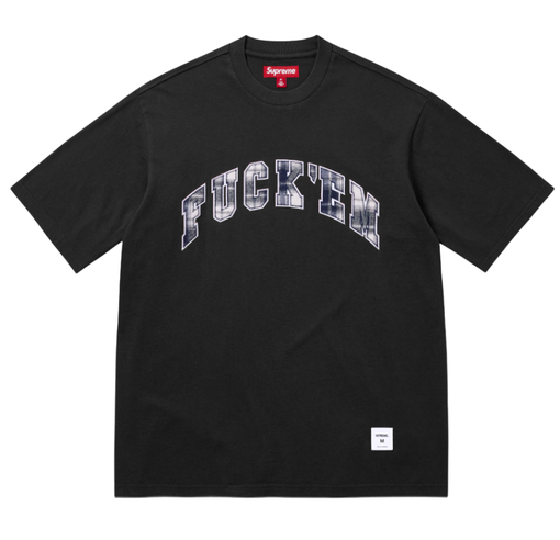 Camiseta Supreme SS26 "Fuck Em Plaid S/s Top" Preto