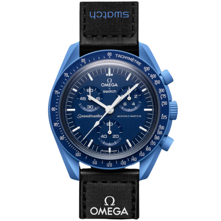 Relógio Swatch x Omega Bioceramic Moonswatch "Mission to Neptune" Azul/Preto