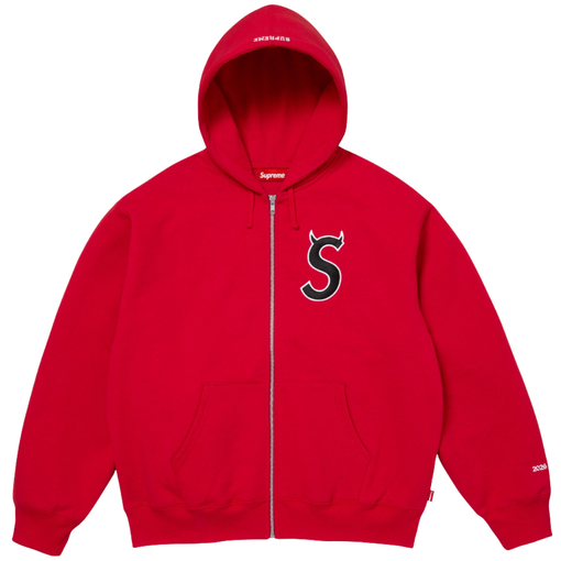 Moletom Supreme SS26 "Devil S Logo Zip Up" Vermelho