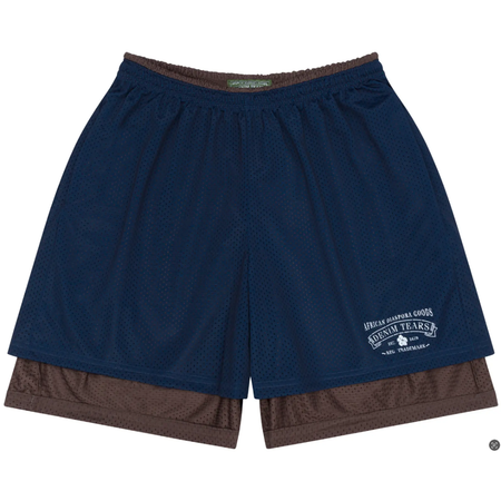 Shorts Denim Tears ADG Double Layer Mesh "Navy/Brown" Azul Marinho/Marrom