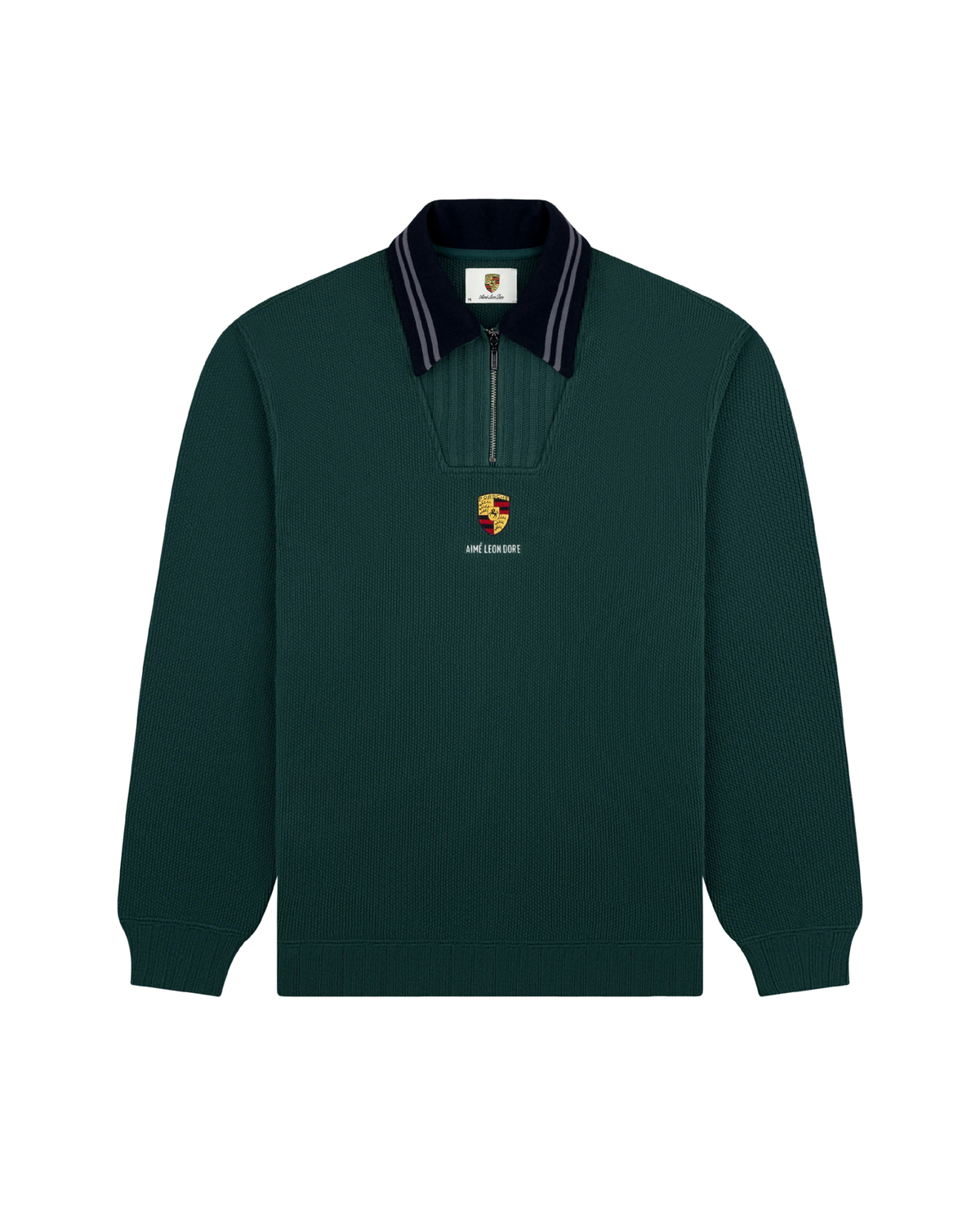 Suéter Aimé Leon Dore x Porsche Collar Quarter Zip Pullover "Pine Grove" Verde
