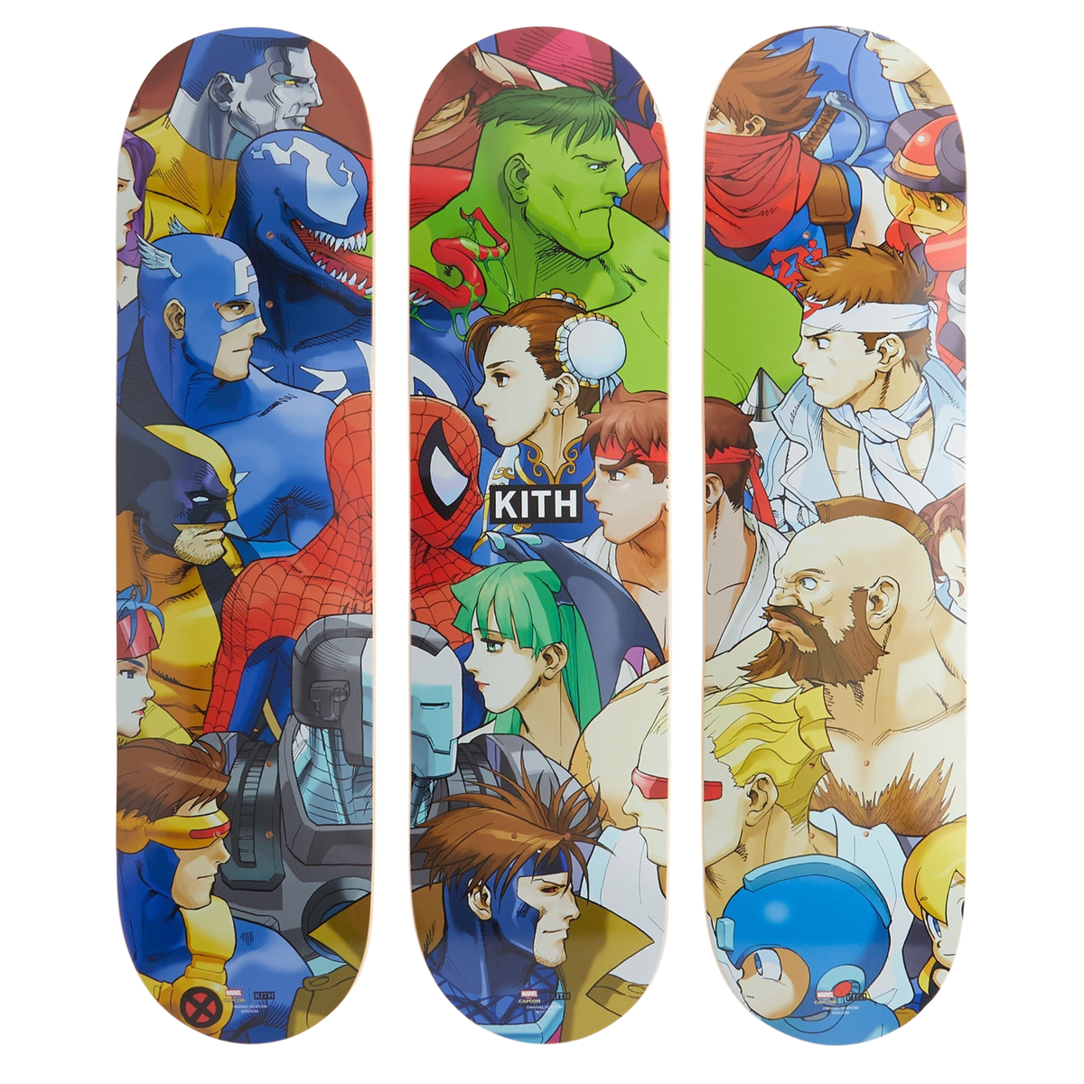 Shape Kith x Capcom Marvel vs. Capcom Collection Triptych "Multi" Multicolor (Set of 3 Skatedeck)
