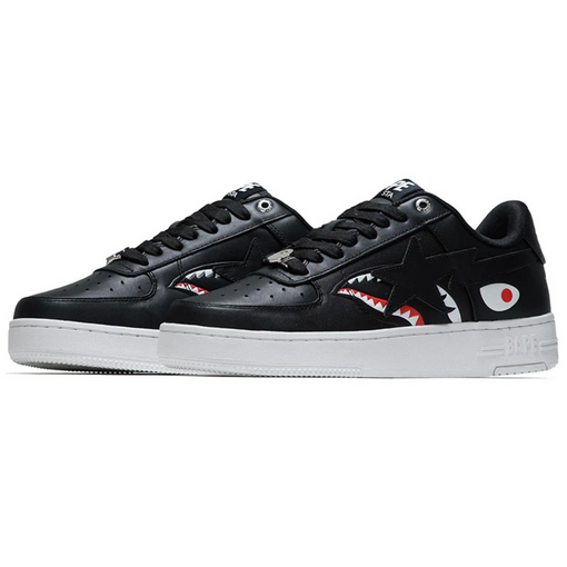 Tênis A Bathing Ape Bape Sta Low Shark Pack "Black" Preto