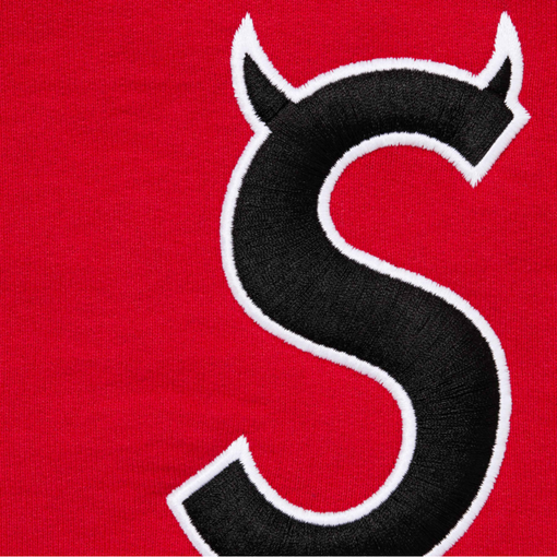 Moletom Supreme SS26 "Devil S Logo Zip Up" Vermelho