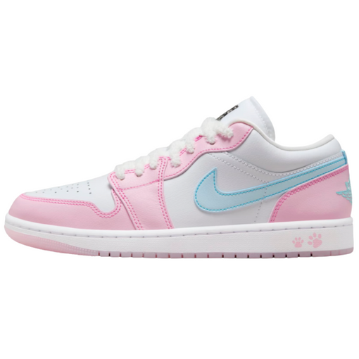 Tênis Nike Air Jordan 1 Low SE Wmns "Paw Print Pink Foam" Rosa