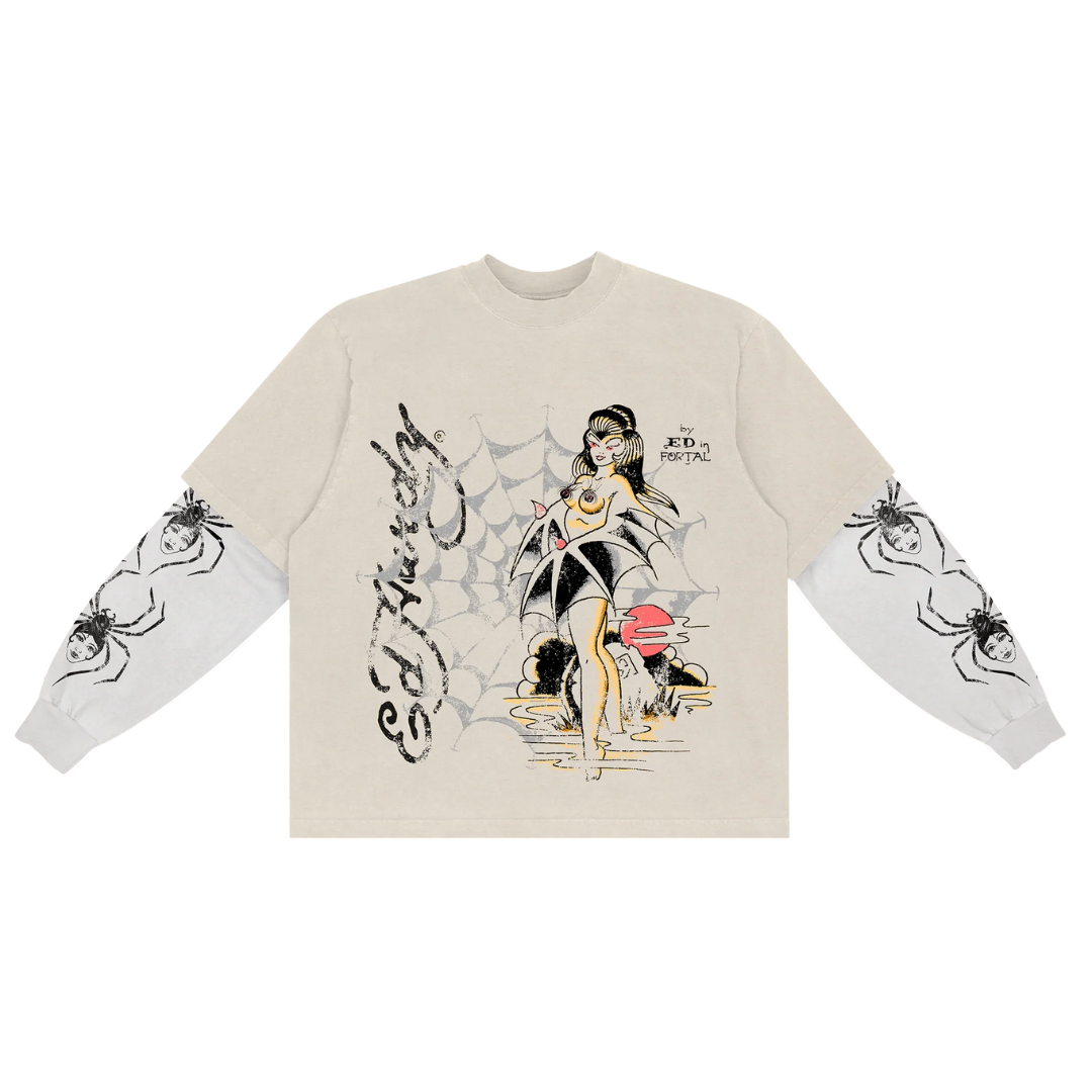 Camiseta Manga Longa Ed Hardy x Matue Tarantula Masculino "Off-White" Branco