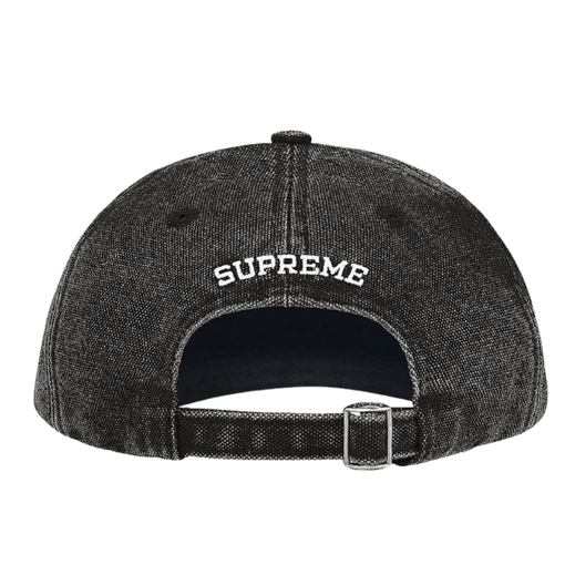 Boné Supreme 'Pigment Coated Canvas S Logo" Preto