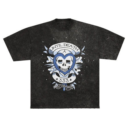 Camiseta Ed Hardy x Matue Until Death "Grey" Cinza Estonado