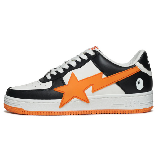 Tênis A Bathing Ape Bape Sta OS #2 "White Black" Preto/Laranja