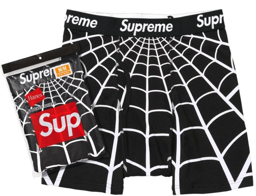 Pack de Cuecas Supreme x Hanes "Spider Man" Preto (4 unidades)