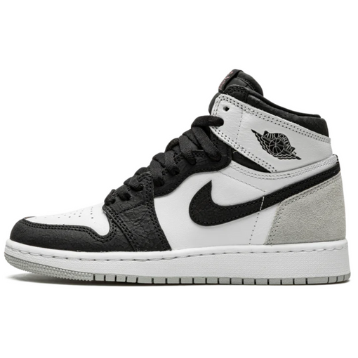 Tênis Nike Air Jordan 1 High OG GS "Stage Haze/Bleached Coral" Cinza/Preto