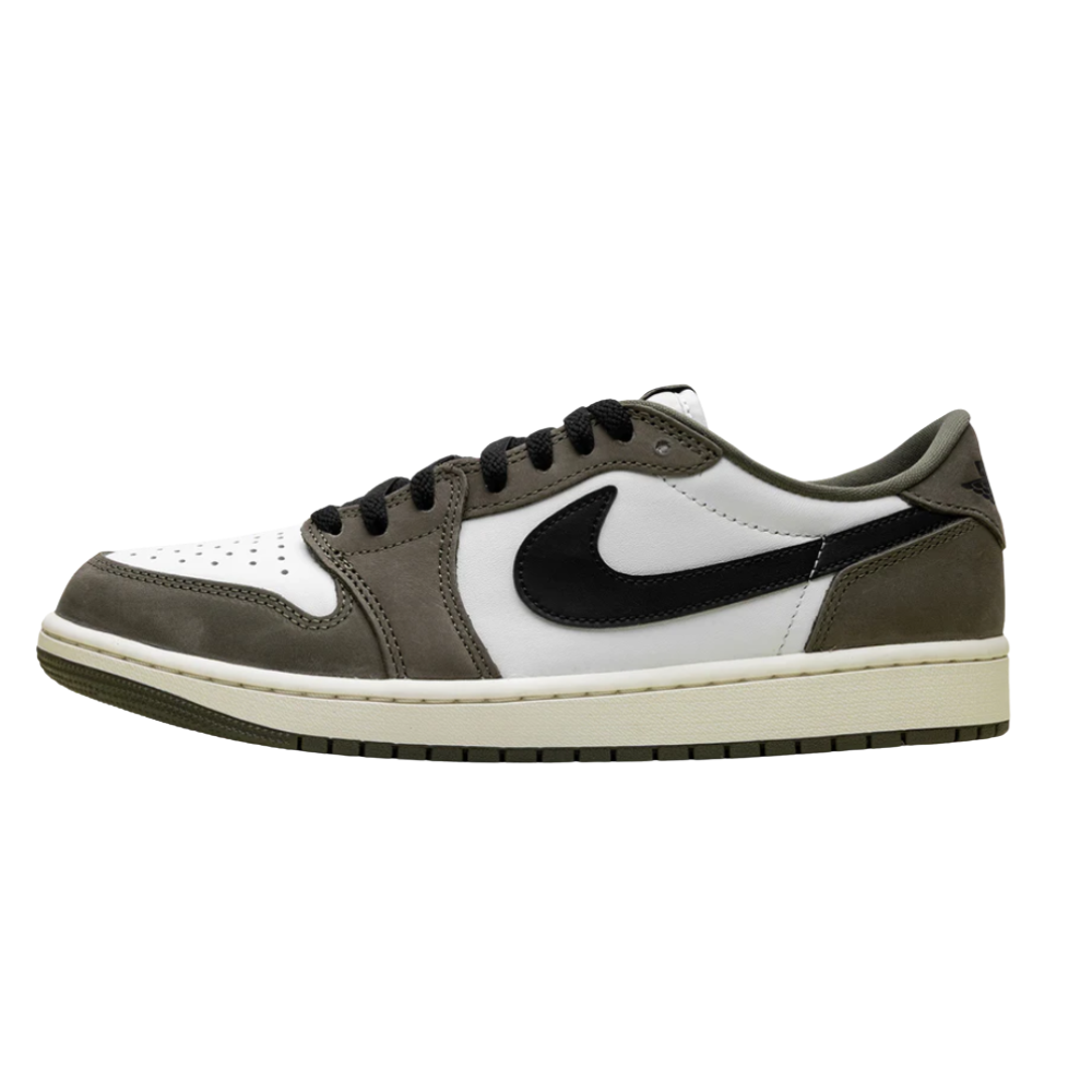 Tênis Jordan 1 Retro Low "Medium Olive Summit White Sail Black" Verde