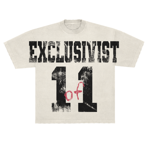 Camiseta Exclusiviist 1of1 Streets University Community College "Off-White" Bege