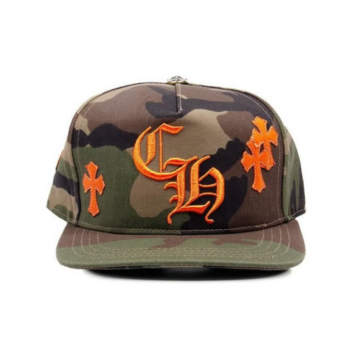 Boné Chrome Hearts Cross Patch "Camo Green" Verde/Laranja