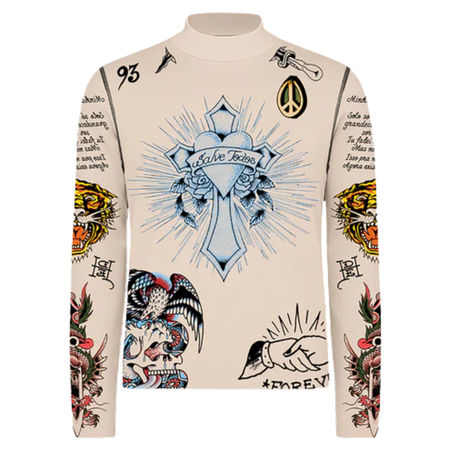 Tule Ed Hardy x Matue Tattoed Skin 2 Feminino "Cream" Bege