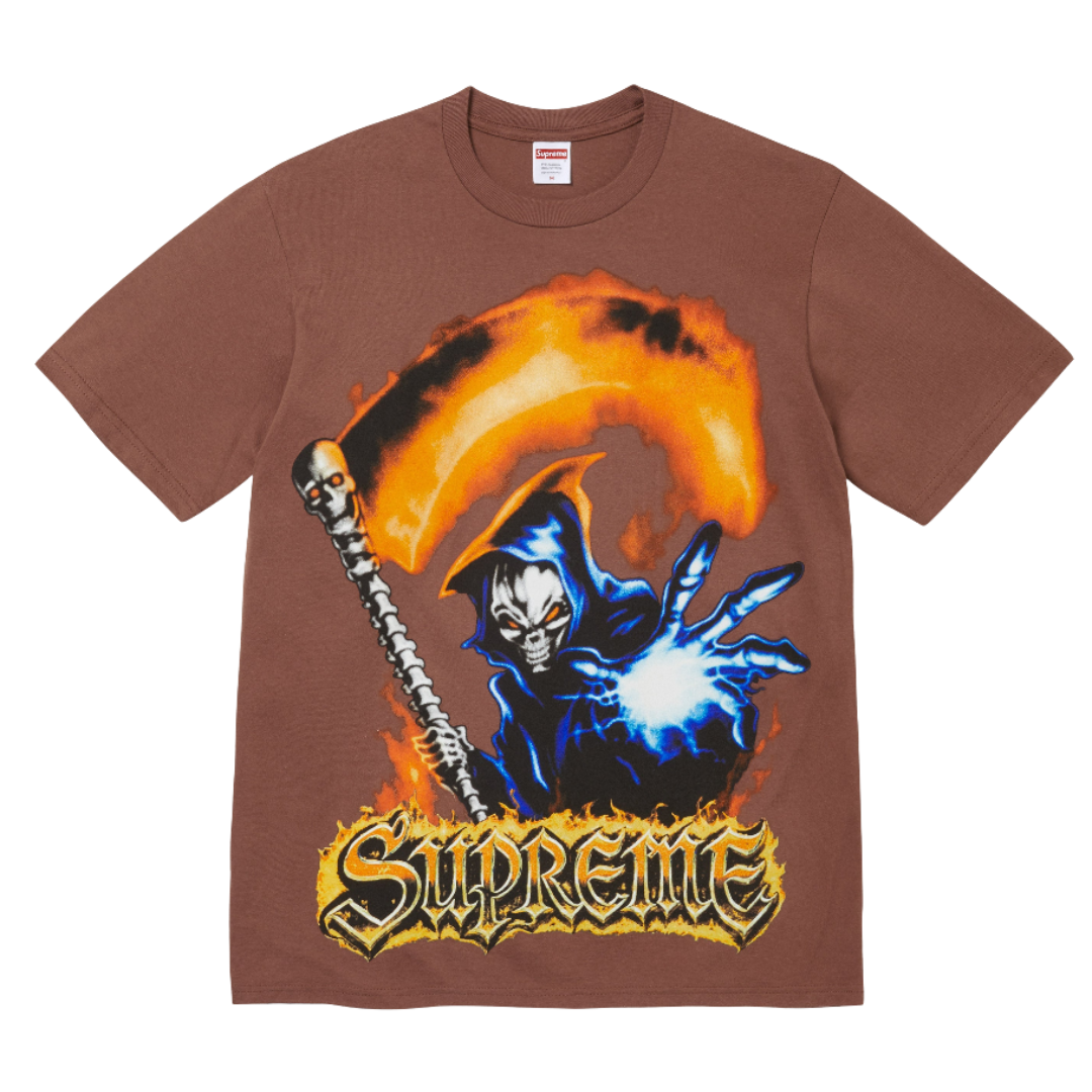 Camiseta Supreme SS26 "Grim Reaper" Marrom