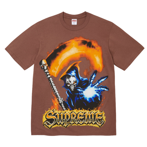 Camiseta Supreme SS26 "Grim Reaper" Marrom