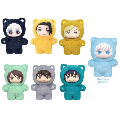 Boneco Miniso Top Toy Jujutsu Kaisen Cat Ear Plushie Series Keychains Blind Box *UNIDADE*