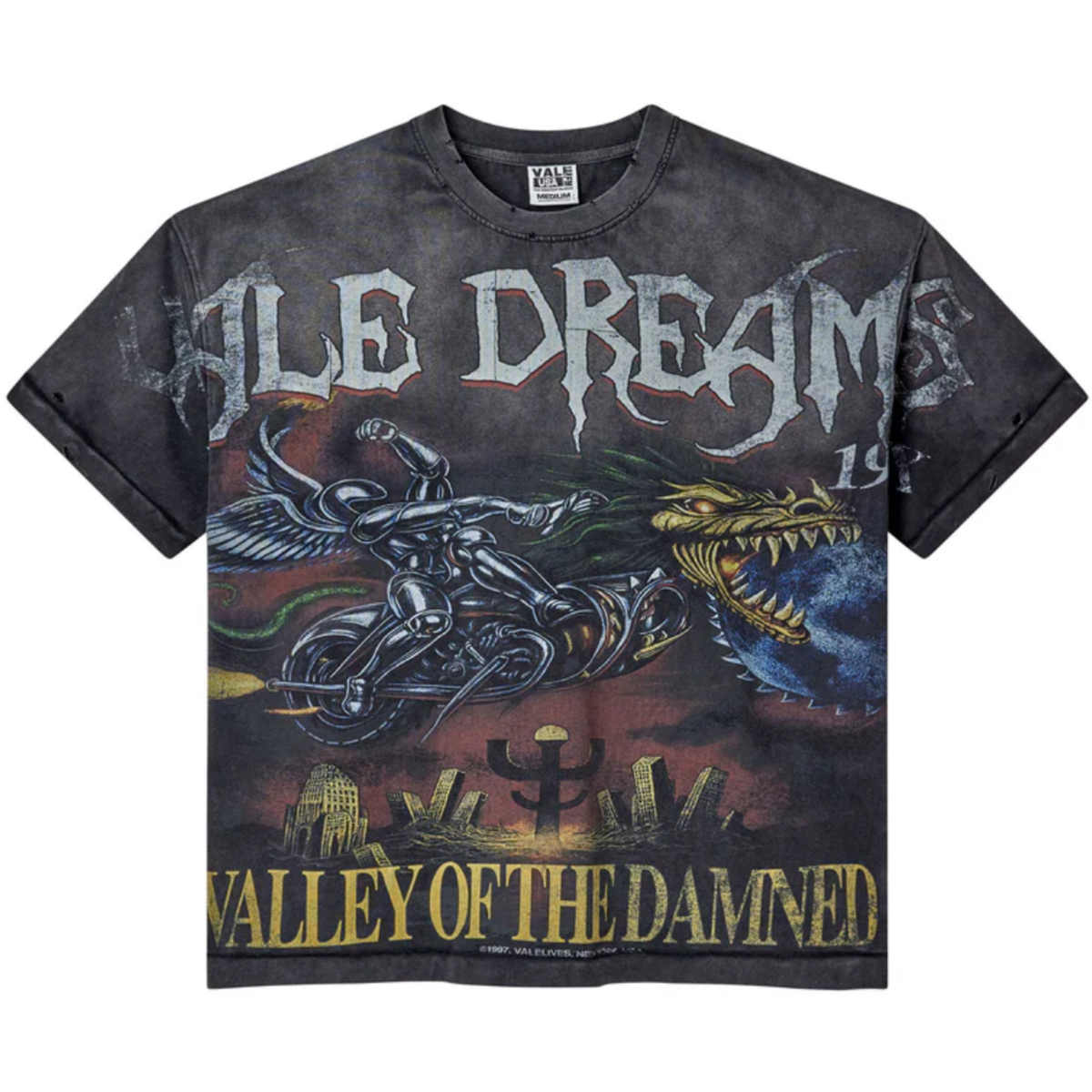 Camiseta Vale Forever Ride The Dragon "Grey" Cinza Estonado