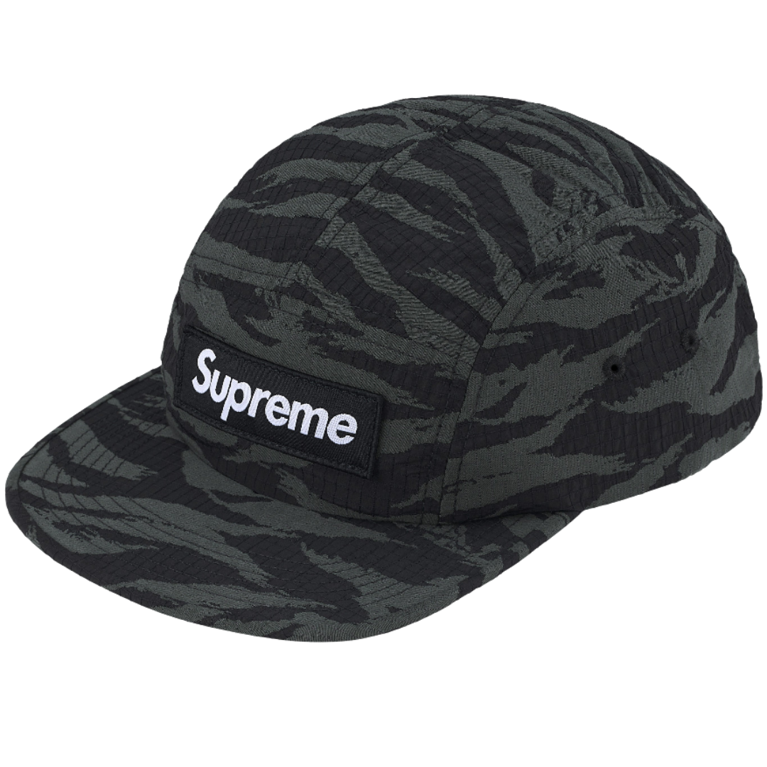Boné Supreme SS26 "Tiger Camo Ripstop" Preto