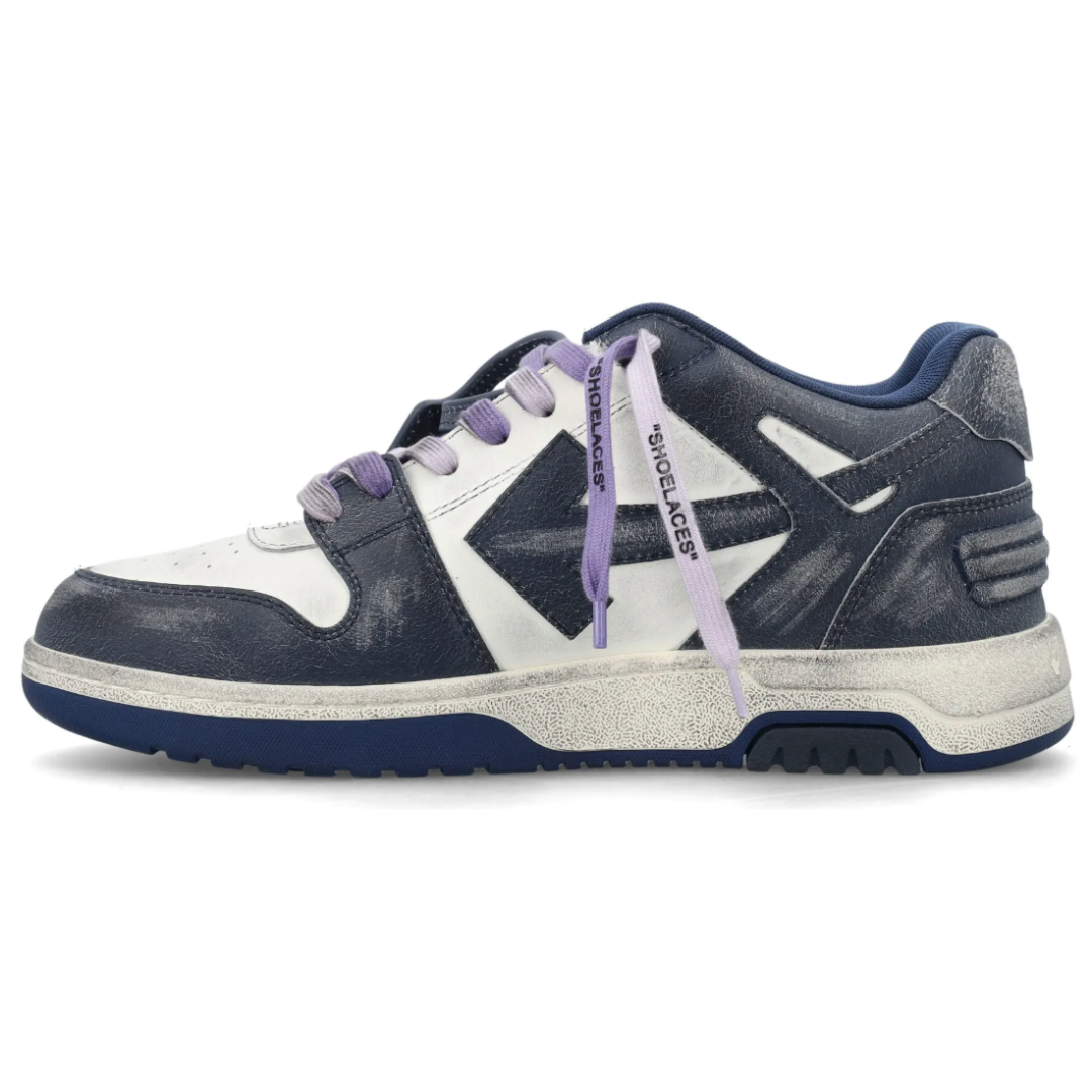 Tênis OFF-WHITE Out Of Office Low "Vintage Leather" Azul Marinho