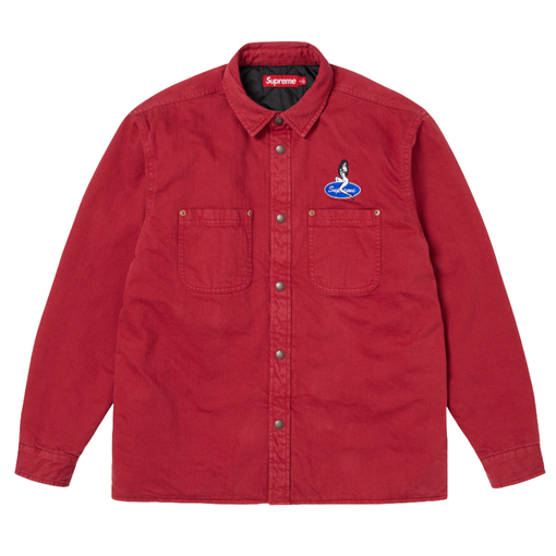 Jaqueta Supreme SS26 "Quilted Lined Denim" Vermelho