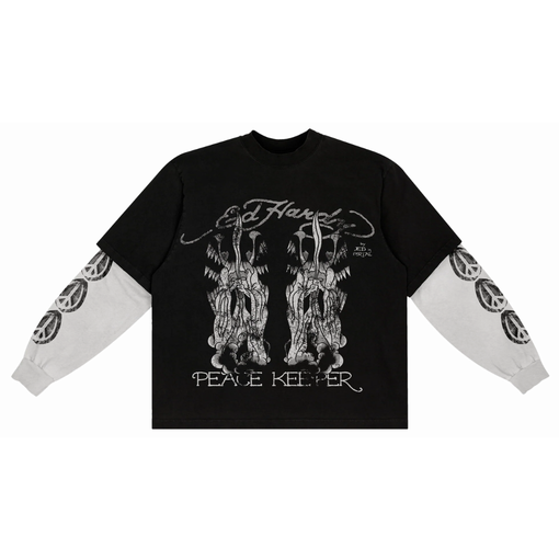 Camiseta Manga Longa Ed Hardy x Matue Peace Keeper "Black" Preto