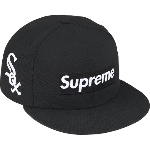 Boné Supreme x New Era x MLB Teams Box Logo FW25 "Black - Chicago White Sox" Preto