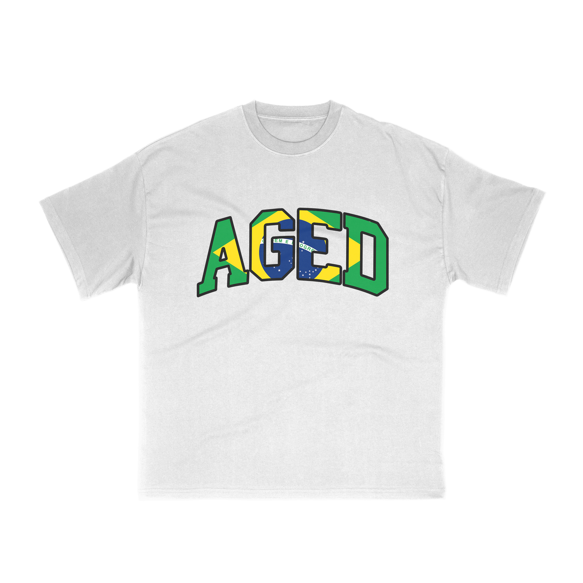 Camiseta Aged Archive "Logo Brasil" Branco
