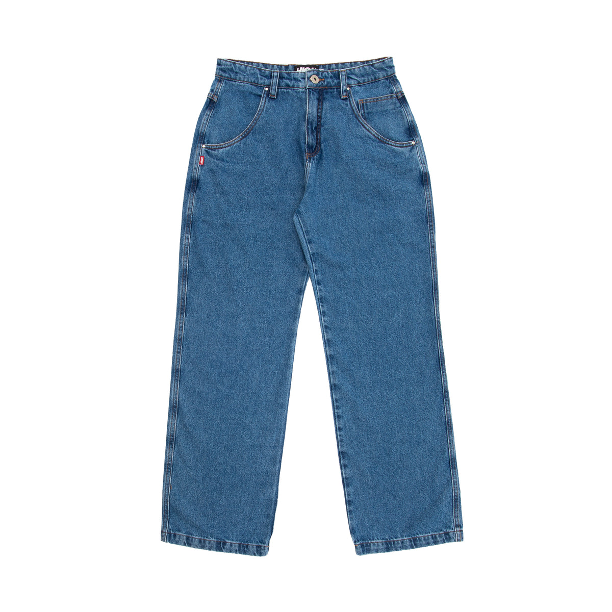 Calça Jeans  High "Logo Line" Azul