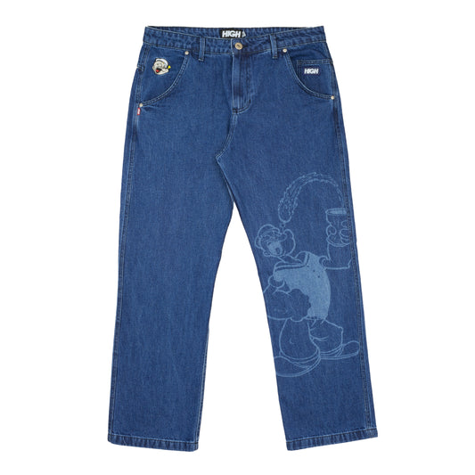 Calça Jeans "High x Popeye" Azul 2160