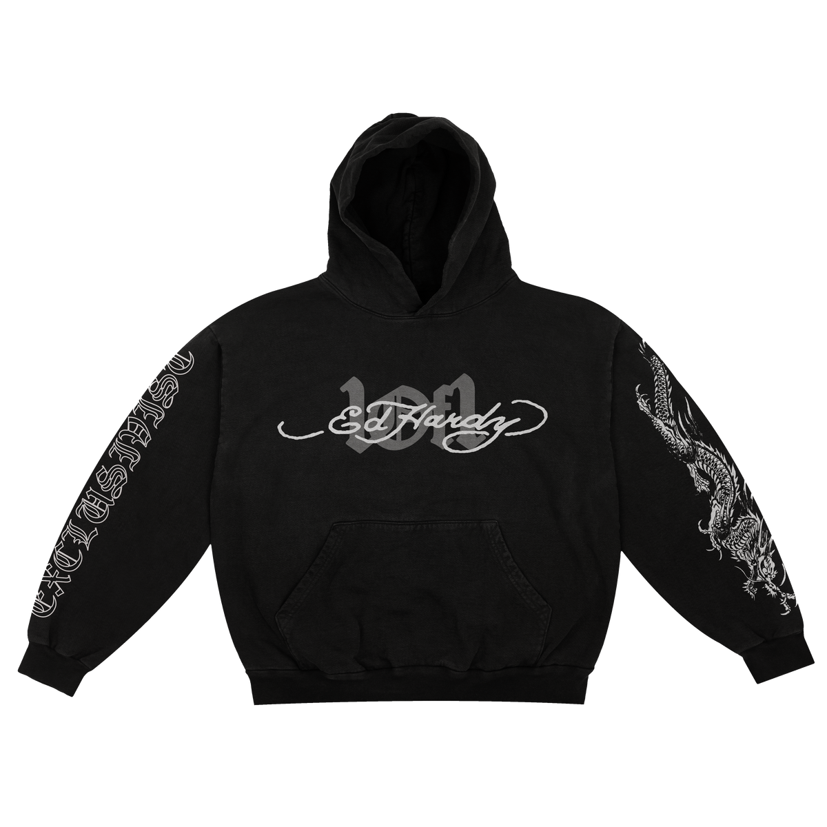 Moletom Exclusivist 1of1 x Ed Hardy Hidden Dragon Preto