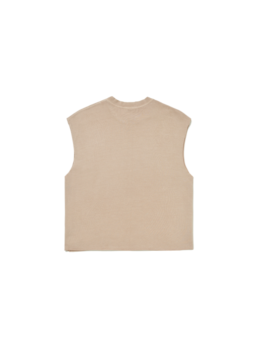 Tank Top Piet "Emblem Raw Edge Oversized" Caqui