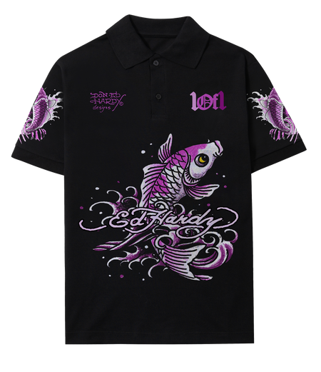 Camiseta Polo Exclusivist 1of1 x Ed Hardy Upstream Flow Preto