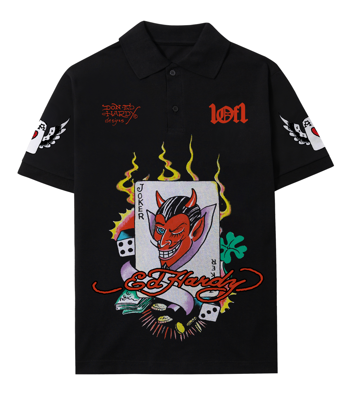 Camiseta Polo Exclusivist 1of1 x Ed Hardy Sin City Preto