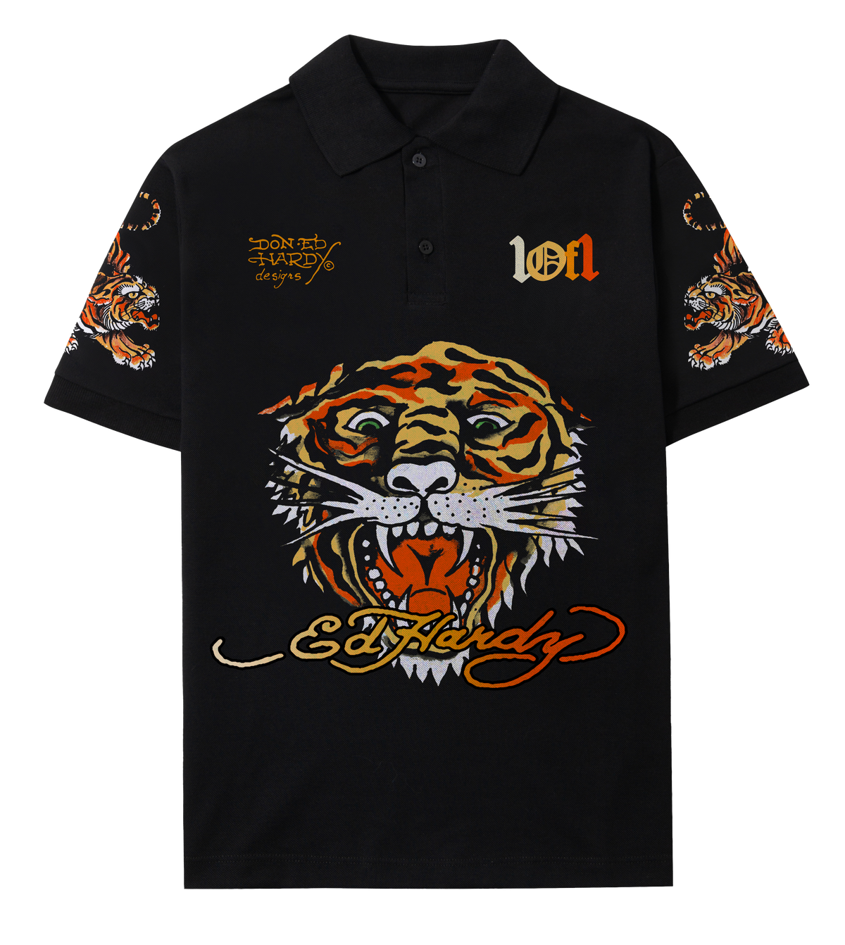 Camiseta Polo Exclusivist 1of1 x Ed Hardy Og Signature Tiger Preto