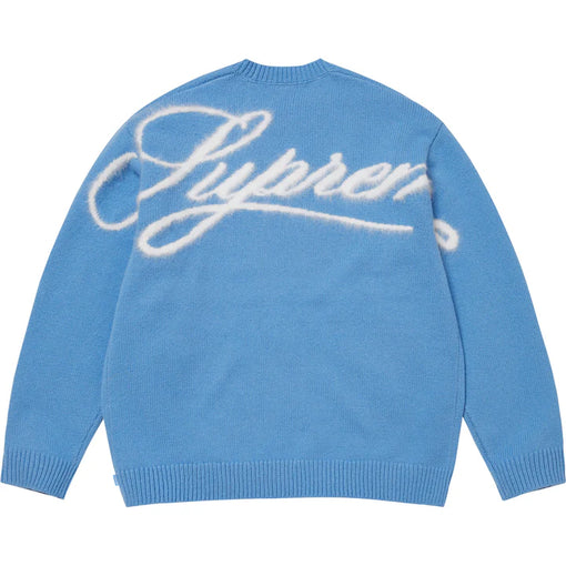 Suéter Supreme Angora Script FW25 "Light Blue" Azul Claro