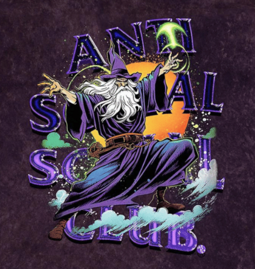 Camiseta ASSC Anti Social Social Club Sleave Tie Dye "Purple Mineral" Roxo