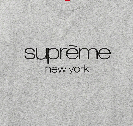 Camiseta Supreme Classic Logo S/S Top "Heather Grey" Cinza