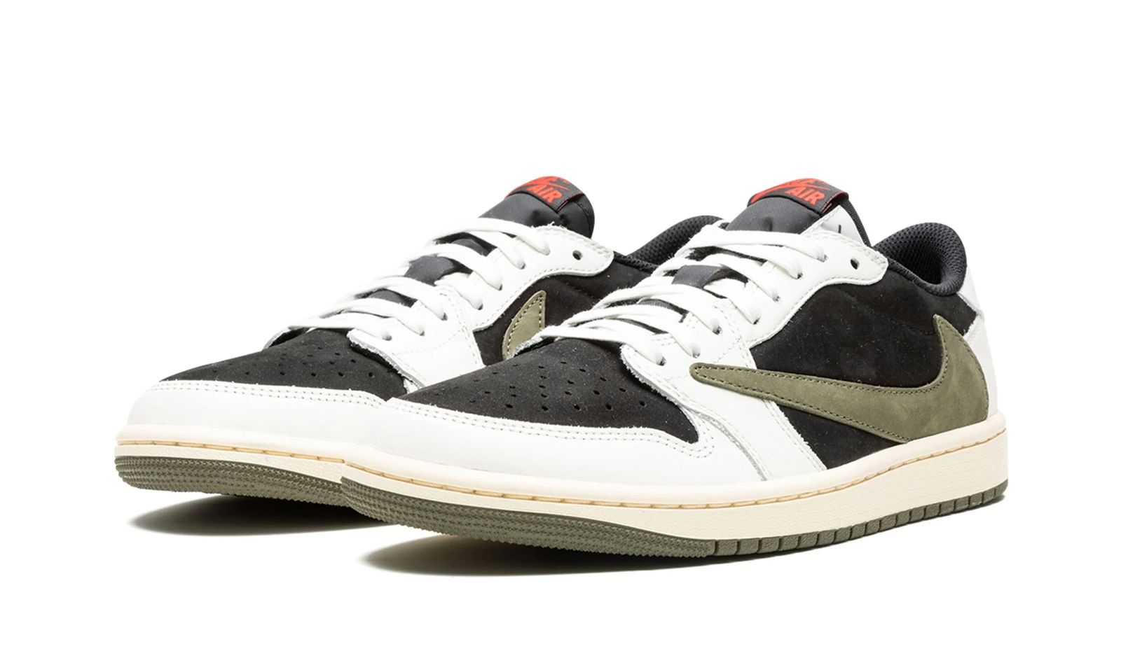 Tênis Air Jordan 1 Low Og SP x Travis Scott "Olive" Branco/Verde