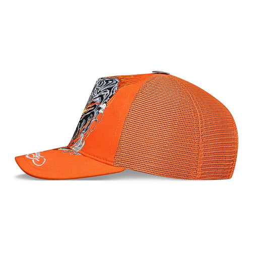 Boné Ed Hardy Trucker Flaming Tiger "Orange" Laranja