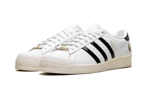 Tênis adidas Superstar Vintage x Bape White Black Branco