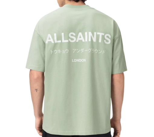Camiseta AllSaints "Underground Oversized Celadon Green" Verde