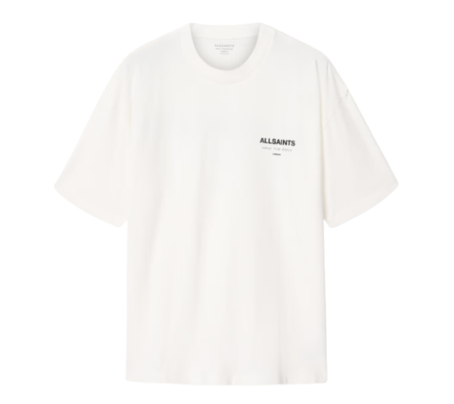 Camiseta AllSaints "Underground Oversized Crew Neck T-Shirt" Branco